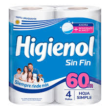 PAPEL HIGIENOL CELESTE 4*60M